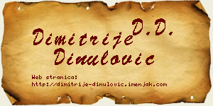 Dimitrije Dinulović vizit kartica